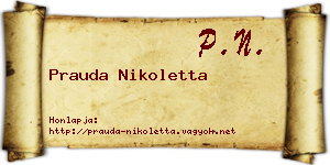 Prauda Nikoletta névjegykártya