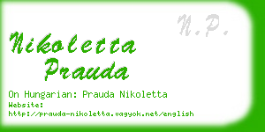 nikoletta prauda business card